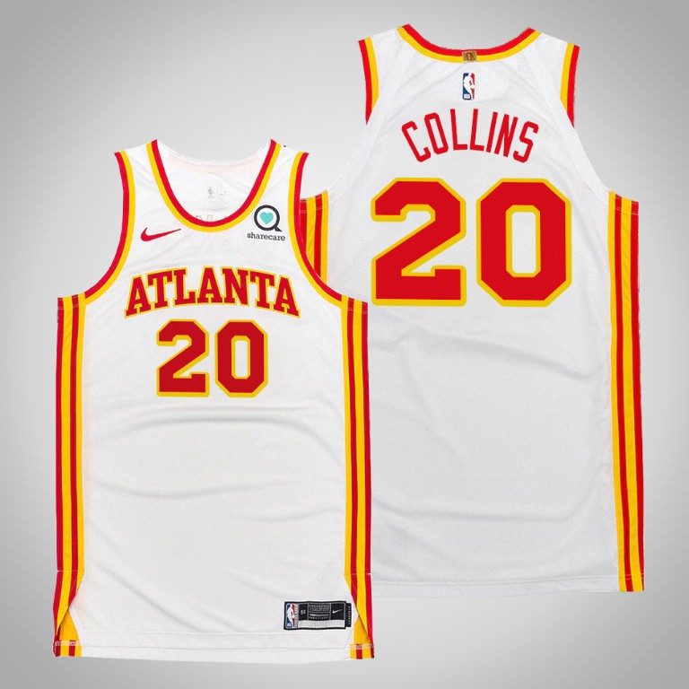 Men's Atlanta Hawks #20 John Collins White NBA 2020-21Stitched Jersey